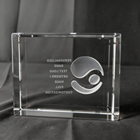 Plaque en cristal Neelpure 188186 avec motif abstrait Yin Yang gravé au laser 3D pour souvenir d'entreprise personnalisé