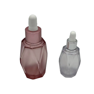 Transparent Pink Prismatic 30ml PETG Plastic Engraving Cosmetic Essential Oil <strong>Dropper</strong> <strong>Bottle</strong> Durable Rubber Skin Care Serum - Product Image 3
