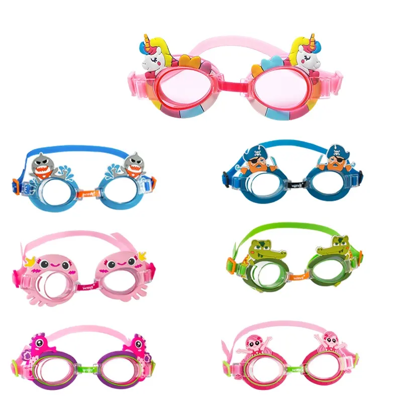 WAVE swimming goggles Wholesale Kids swim Anti fog UV protection Adjustable Nose-clip For Children