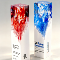 Trophée en cristal personnalisé avec gravure artistique fluide et inscription personnalisée pour la reconnaissance des réalisations modernes