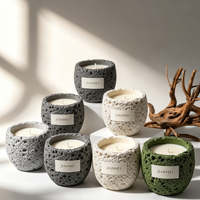 Ensemble cadeau de diffuseur de bougie en céramique parfumée de luxe avec logo personnalisé, fabrication artisanale créative, pots à bougie vides parfumés à faire soi-même