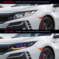 Pour Honda pour Civic 10th Gen 2016-2021 phare LED lampe 6000K 10000 Lumens feux diurnes Smart LED DRL 12V