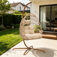 Ensemble de balançoires pour jardin, hamac, balançoire d'intérieur pour salon, balançoire en rotin pour enfant, chaise suspendue en plastique transparent en forme d'œuf