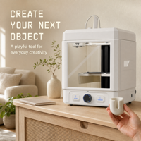 Imprimante 3D WandGo blanche, imprimante 3D de bureau pour projets de bricolage, prototypage créatif, éducation et ateliers de fabrication