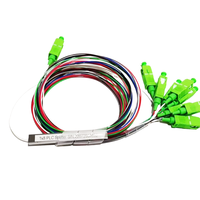 1X8 FTTH/Network Fiber Optic Splitter Unequal G657A1 PVC 1m 0.9mm SC/APC SM Fiber Used for FTTX