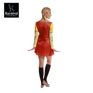 ODM all'ingrosso popolare <span class=keywords><strong>donna</strong></span> <span class=keywords><strong>Costume</strong></span> da dramma televisivo bicolore <span class=keywords><strong>Mini</strong></span> abito girocollo manica corta con volant a trapezio vestito da bambola da gioco - Product Image 4