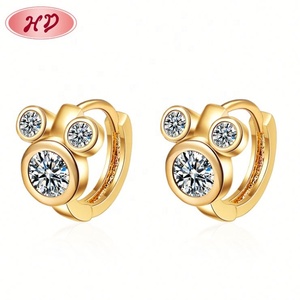 Hengdian 2022 - Pendientes de Aro con Forma de Mickey Mouse, Chapados en Oro de 18K, Bonitos Pendientes de Regalo para Niñas - Product Image 5