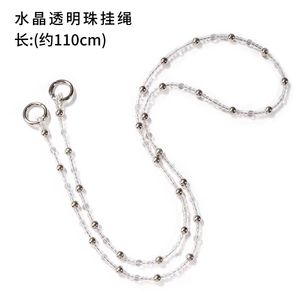 Elegantes Damen-Handyband mit Silberperlen Personalisiertes Modisches Schlüsselband mit Transparenter Perlenkette - Product Image 6