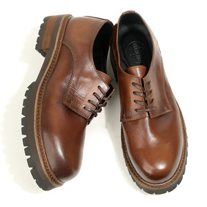 Chaussures Derby vintage en cuir de cheval à bout rond, marron, semelle épaisse, style workwear décontracté pour hommes, tailles 38-44, style automne - Product Image 3