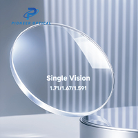 Verres de lunettes unifocaux en résine Pioneer Optical 1.499/1.56/1.60/1.67/1.74 Blue Cut HMC, double couche, anti-UV420, 70/65mm
