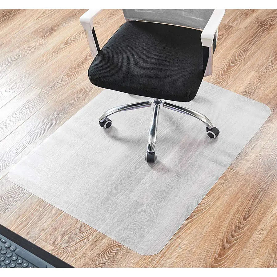 Ultimo popolare tappetino antiscivolo in pvc trasparente/stampato per sedia da ufficio per pavimenti duri o moquette