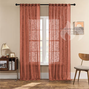 Voilages Voile Gaze Effet <span class=keywords><strong>Lin</strong></span> Semi-Transparents, Rideaux de Fenêtre Texturés Doux à Œillets pour Salon et Chambre à Coucher - Product Image 2