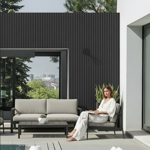 Revêtement mural extérieur en WPC de haute qualité, écologique, imperméable, à lamelles croisées, co-extrusion, <span class=keywords><strong>pour</strong></span> bardage de maison - Product Image 1