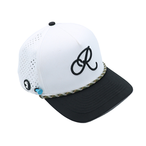 Casquette de golf unisexe personnalisée haut de gamme à 5 panneaux avec broderie 3D et porte-tee pour une performance imperméable - Product Image 6