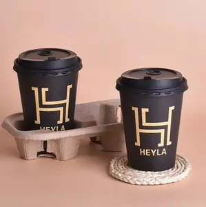 Tasses de café de papier d'utilisation à mur unique jetable biodégradable de boisson