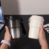 Nouveau produit 450ml Ss316 tasse à café en acier inoxydable avec paille et filtre à thé isolé sous vide Portable bouteille d'eau tasse à café
