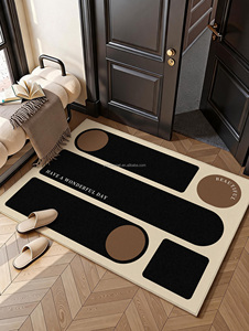 <span class=keywords><strong>Tapis</strong></span> d'entrée intérieur <span class=keywords><strong>antidérapant</strong></span> et lavable, motif floral vintage Dornier, noir et beige, pour la maison, commande en gros, fournisseur de détail - Product Image 2
