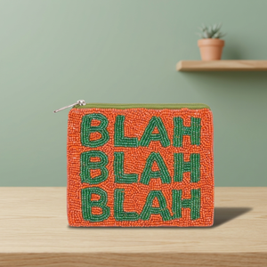 Portamonete Quadrato con Perline Arancione Verde, Pochette Ricamata con Cerniera, Borsa Regalo Promozionale alla Moda - Product Image 3