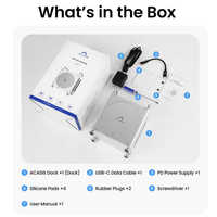 Station d'accueil Thunderbolt 5 10-en-1 40 Gbps USB4 avec affichage 8K pour Mac Mini M4 M4 Pro avec boîtier SSD NVMe M.2