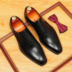 Chaussures habillées en cuir respirantes pour hommes, style Derby vintage à lacets, à bout large, pour affaires et costumes - Product Image 4
