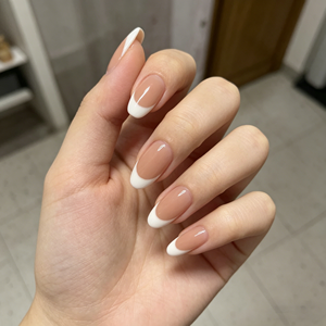 <span class=keywords><strong>Uñas</strong></span> Postizas Francesas YZ 86, <span class=keywords><strong>Uñas</strong></span> Acrílicas de Color <span class=keywords><strong>Nude</strong></span> Medio Almendrado, Puntas de <span class=keywords><strong>Uñas</strong></span> Acrílicas Blancas Clásicas con Acabado Brillante - Product Image 4