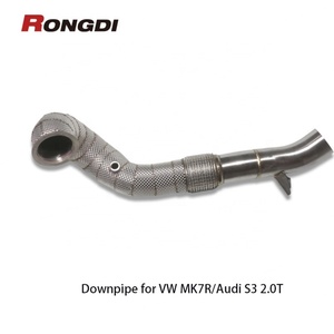 Tubo de Escape de Alto Rendimiento Rongdi, Acero Inoxidable 304, Acabado Cepillado, Protector Térmico, para Audi S3 VW GOLF MK7R/7.5R 2.0T - Product Image 2