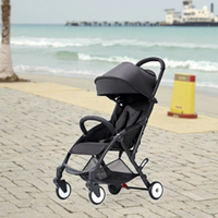Poussette pliable légère en lin et alliage d'aluminium avec dossier réglable et système de freinage double