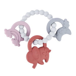 Pulsera de silicona para la dentición con forma de elefante, arcoíris y luna para bebés de 0 a 24 meses, juguete mordedor unisex - Product Image 5