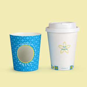 Vaso de Papel Desechable de Doble Pared con Ventana Giratoria y Logotipo Personalizado, Diseño Interactivo con Patrón Revelable, para Café y Panadería - Product Image 3