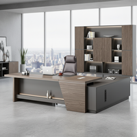 Bureau de direction de luxe moderne sur mesure, grand poste de travail exécutif, durable, en bois de haute qualité, en forme de L, en acier, écologique, pour PDG