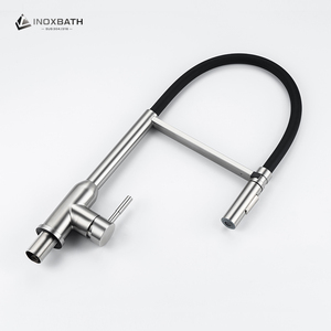 <span class=keywords><strong>Grifo</strong></span> de Cocina Monomando de Acero Inoxidable 304 con Caño Flexible Magnético, Protección de Silicona y Salida de Agua Fría y Caliente de Tres Vías - Product Image 4