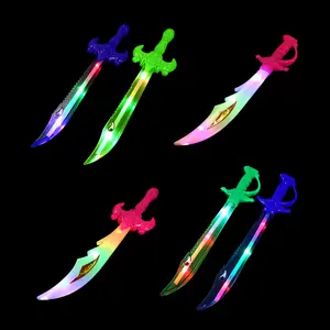 发光二极管点亮闪烁音效塑料鲨鱼剑玩具定制儿童光剑感应辉光剑派对角色扮演玩具
