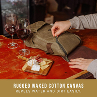 Sac à vin isotherme avec planche à fromage et ensemble de couteaux, sac de pique-nique portable pour vin, sac de transport en toile cirée pour vin