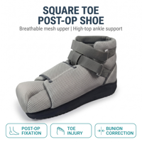 Botte de récupération post-opératoire à tige haute, bout carré fermé, en maille respirante, avec fermeture Velcro et semelle compensée en EVA, pour la cheville et la hanche, vente en gros