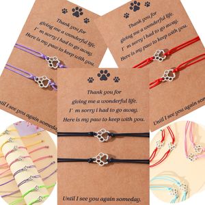 Wholesale 2PCS Dog Paw Print Bracelets <b>Memorial</b> <b>Gifts</b> Bracelet for Pet Loss of Sympathy <b>Gift</b> - Product Image 6