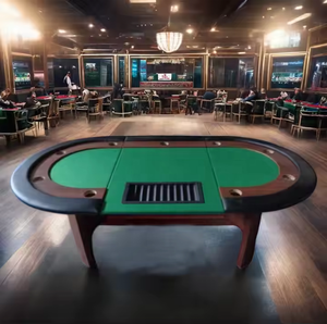 Professional High-quality Luxury Texas Hold'em 9-player Oval Poker <strong>Table</strong> Casino <strong>Table</strong> - Product Image 4