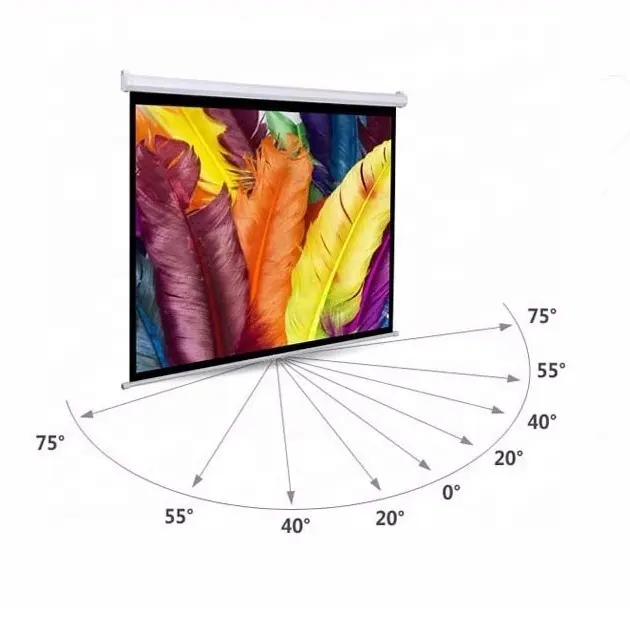 Manuel mat beyaz aşağı çekin sabit çerçeve projeksiyon perde ekran ev sineması için 100 inç beyaz plastik