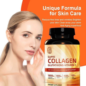 China Fabricante Atacado Pele Whitening Cápsulas Glutationa Halal Hidrolisado Colágeno Peptídeos Vitamina c Cápsula Suplemento - Product Image 6