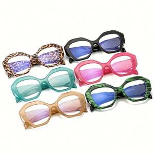 Vente en gros de lunettes de mode pour femmes, montures de lunettes de couleur bonbon, grandes montures, lunettes surdimensionnées, lunettes anti-lumière bleue - Product Image 3