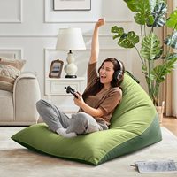 400L Extra Large Premium Velvet Bean Bag Housse de fauteuil pour adultes sans remplissage Ultra Soft Washable Triangular Lazy Sofa