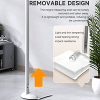 Báscula de Peso para Hospital con Pantalla LED de 200 kg/100 g, Vidrio Templado, ABS, Sensor de Alta Precisión de 210 cm, Instrumento de Medición de Altura