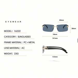 Gafas de Sol Cuadradas Pequeñas de Lujo con Logotipo Personalizado al por Mayor para Hombre y Mujer, con Corte de Diamante y sin Montura - Product Image 5