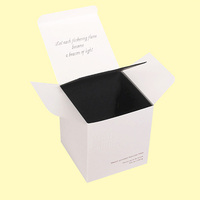 Boîte pliable en carton blanc avec pelliculage mat et insert en feuille d'or pour bougies d'aromathérapie, diffuseurs à bâtonnets et parfums d'intérieur – Emballage de vente au détail