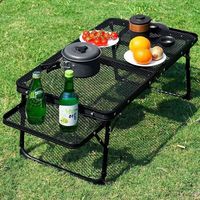 Ensemble table et chaises pliantes rectangulaires en aluminium, légères, imperméables et robustes, pour le camping et les pique-niques en plein air