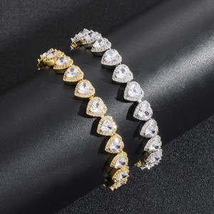 Bracciale BES Fashion Hip Hop <span class=keywords><strong>per</strong></span> Coppie, Gioiello Bling con Zirconi Cubici a Forma di Cuore, Regalo <span class=keywords><strong>per</strong></span> <span class=keywords><strong>San</strong></span> <span class=keywords><strong>Valentino</strong></span> - Product Image 6