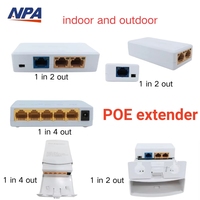 Extensor Repetidor PoE ANPA 1 2/4, Interior/Exterior, Impermeable, RJ45 10/100/1000Mbps, QoS, Apilable, Full-Duplex, para Cámaras IP y Redes
