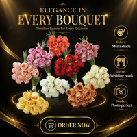 Bouquet de roses en soie, fleurs artificielles, décoration de mariage, décoration de la maison, accessoire de photographie, arrangement floral à tenir à la main