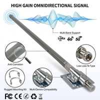 Antena Omnidireccional de Fibra de Vidrio de Alta Ganancia de 8dBi, LoRa 868MHz 915MHz 4G 5G LTE IP67, Antena Impermeable para Estación Base Exterior