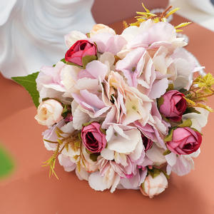 Flores de seda artificiales de mano para el hogar, boda, mesa de comedor, decoración interior, accesorios para fotos para el Día de San Valentín - Product Image 1