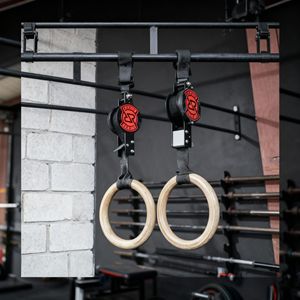 Anillas de gimnasia de madera de abedul de 28 cm ajustables para uso doméstico y comercial - Product Image 2